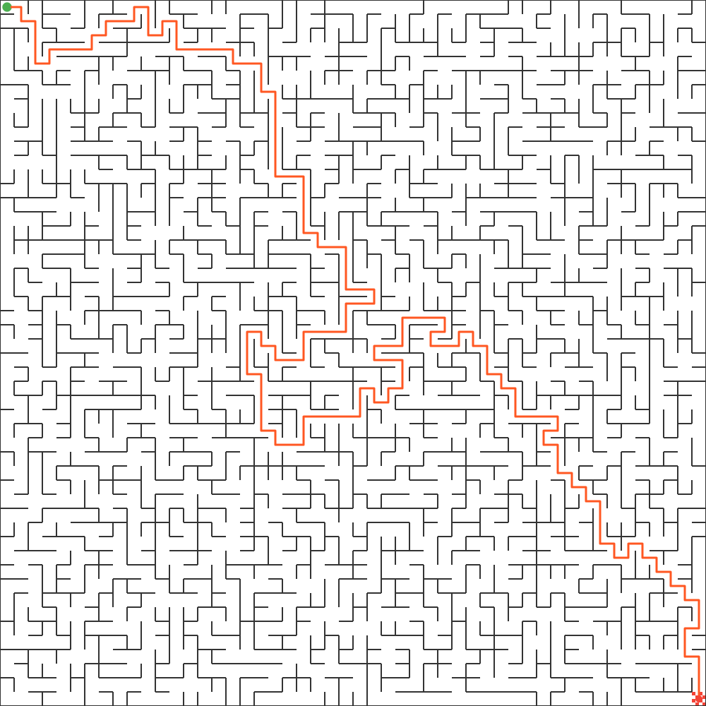Large 50x50 maze example